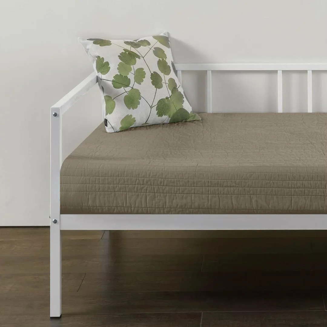 Twin size Sturdy Metal Daybed Frame in White Finish