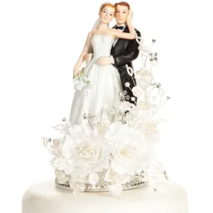 Vintage Elegant Rose Wedding Cake Topper