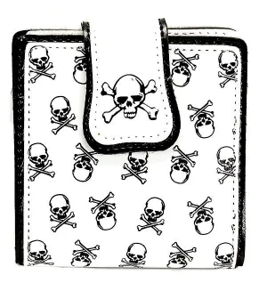 White Wallet With Skull & CrossBone