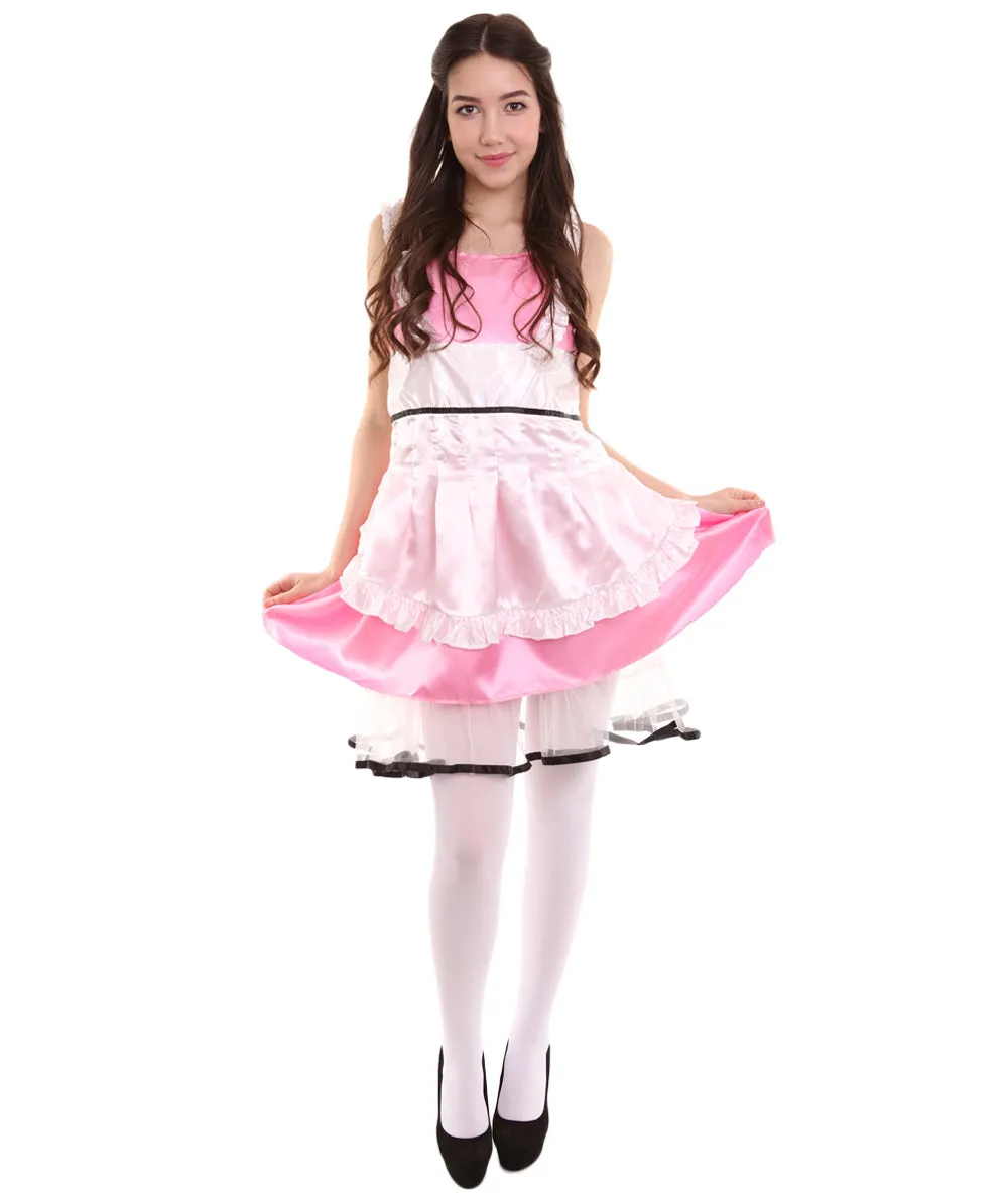 Women's Anime French Maid | Fancy Uniform Cosplay Costume | Light Pink.