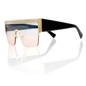 Women's Blue to Pink Gradient Shield Sunglasses: Style & Protection