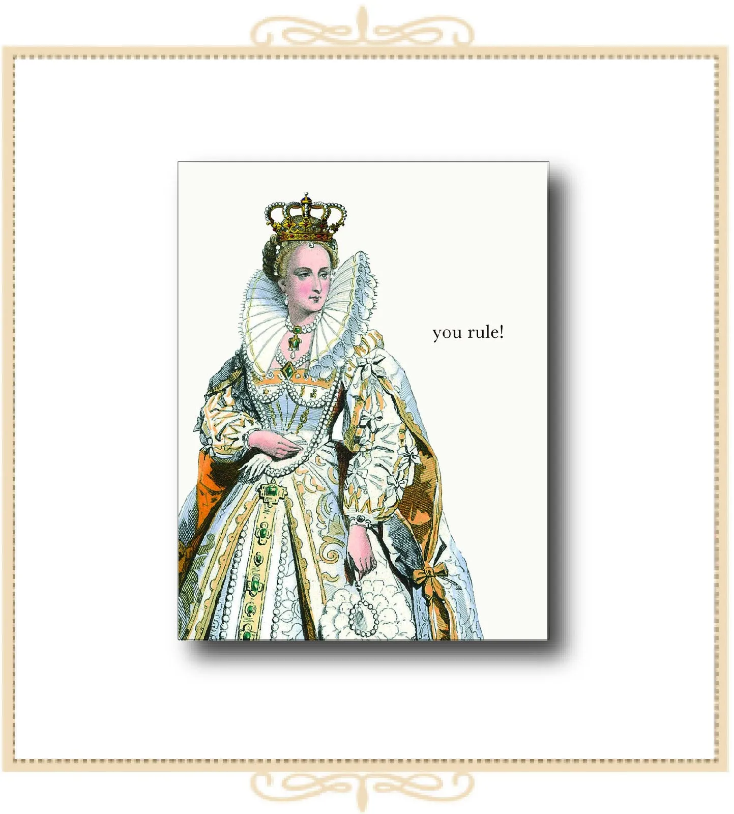 You Rule! Glitter Greeting Card 4.24 x 5.5 (CA2-YR)