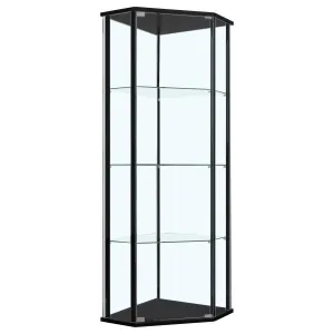 Zenobia - 4-Shelf Curio Cabinet Display Case - Black